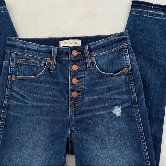 Madewell 10" High Rise Skinny Jeans: Drop Hem Edition Medium Wash, Size 25 NWOT - Picture 7 of 13
